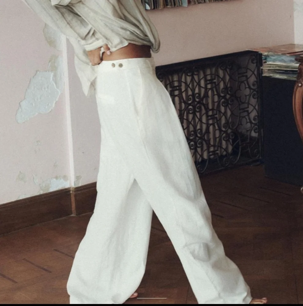 ❌️SOLD❌️WIDE LEG LINEN PANTS SIZE XS - Picture 3 of 6